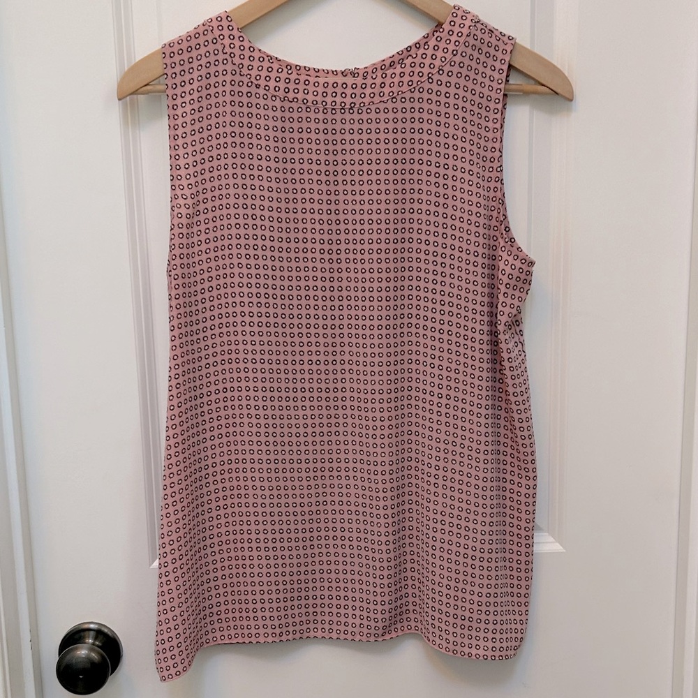 LOFT Sleeveless Pink Geometric Print Top